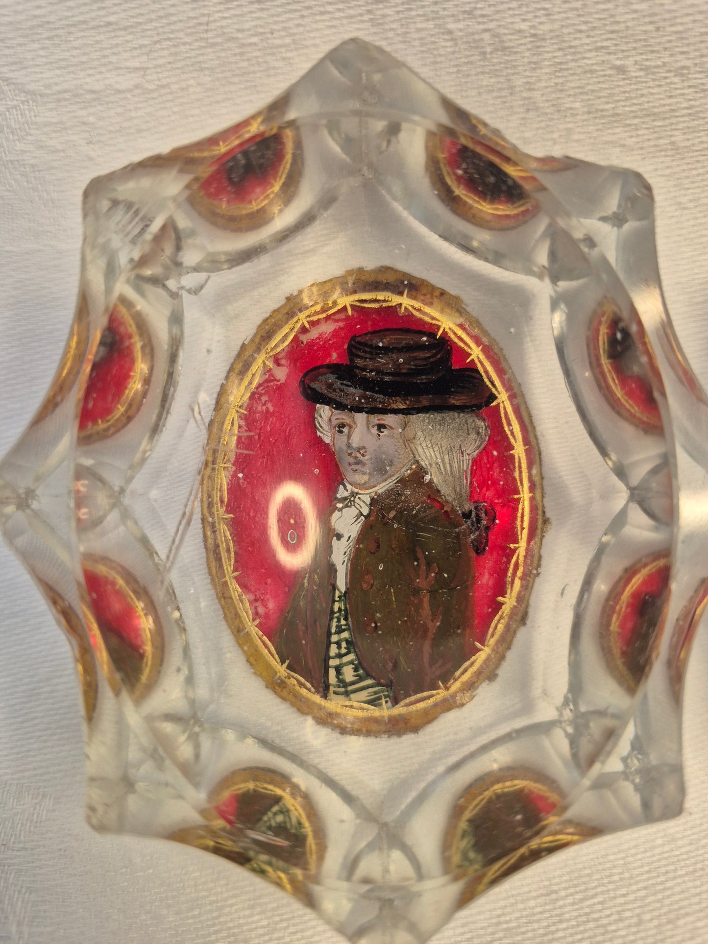 A Pair of 18th Century Glass Lovers Salts