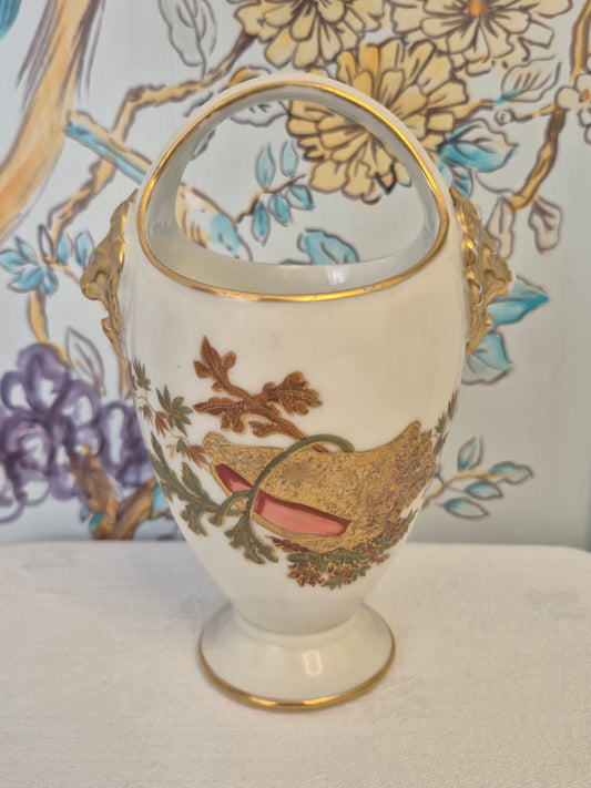 Lanternier and Breuil Porcelain Basket Vase c1885-1887