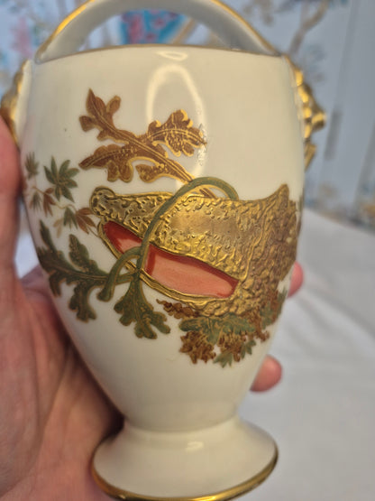 Lanternier and Breuil Porcelain Basket Vase c1885-1887