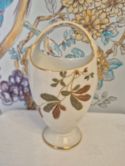 Lanternier and Breuil Porcelain Basket Vase c1885-1887