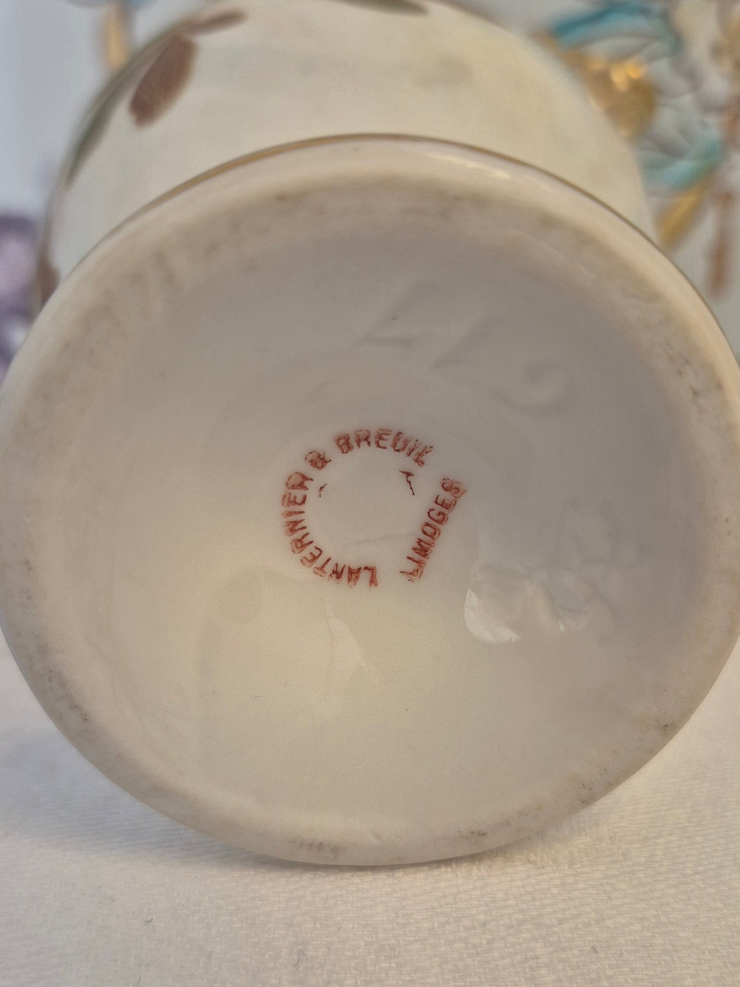 Lanternier and Breuil Porcelain Basket Vase c1885-1887