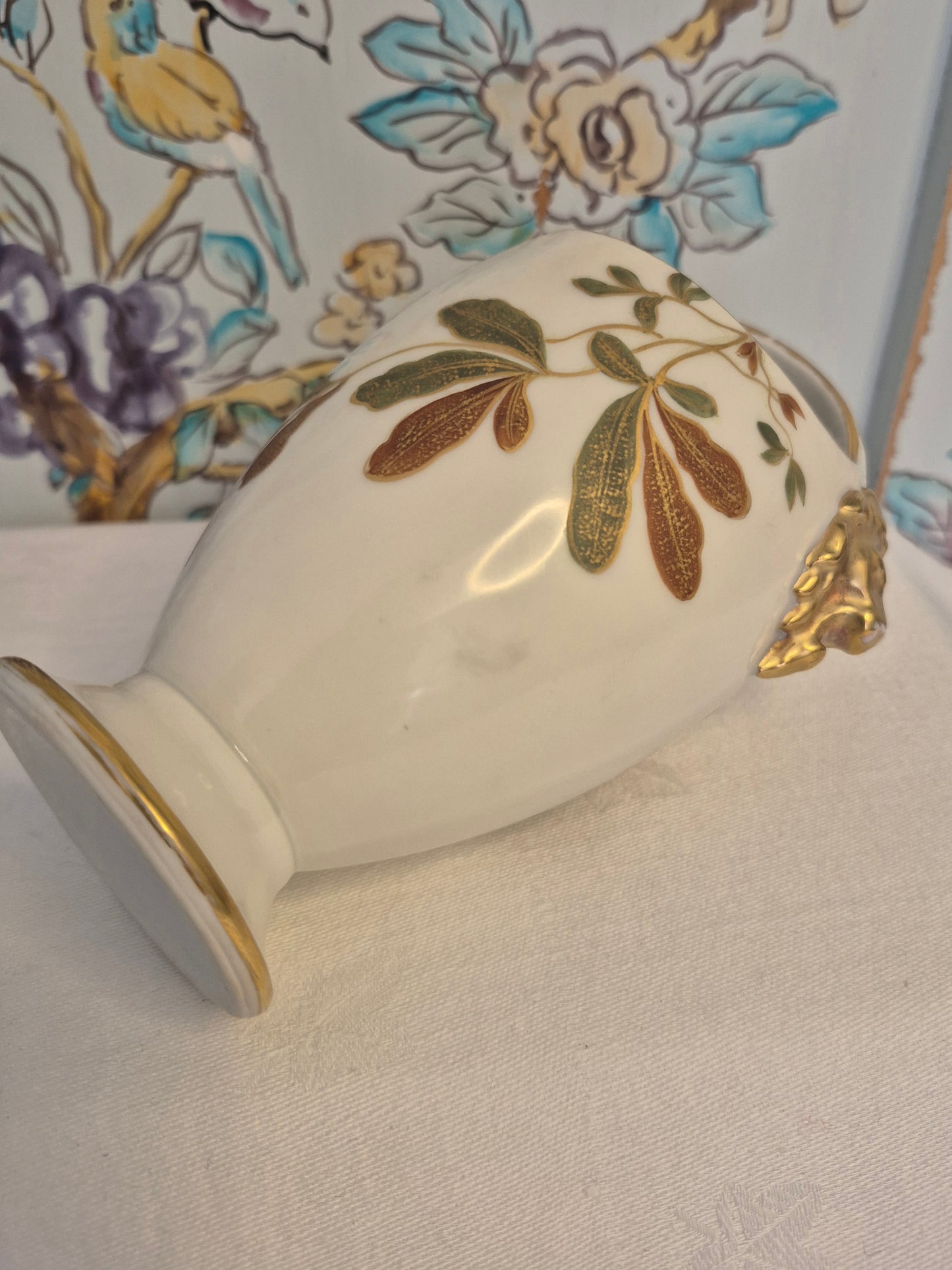 Lanternier and Breuil Porcelain Basket Vase c1885-1887
