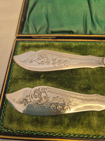 Antique Butter Knives, Horn Handled