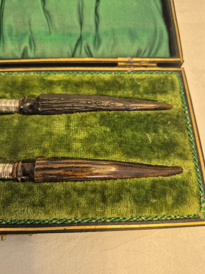 Antique Butter Knives, Horn Handled