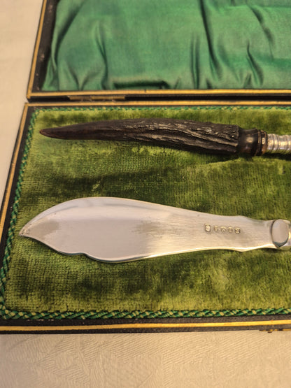 Antique Butter Knives, Horn Handled