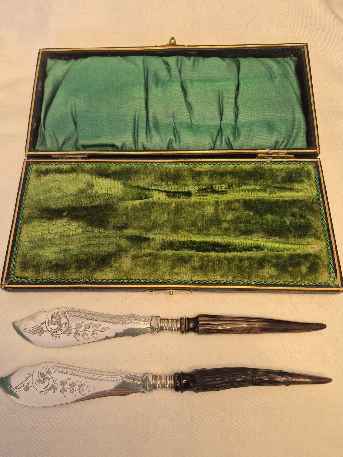 Antique Butter Knives, Horn Handled