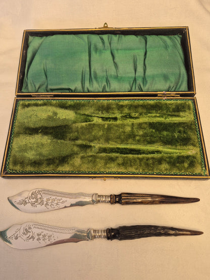 Antique Butter Knives, Horn Handled
