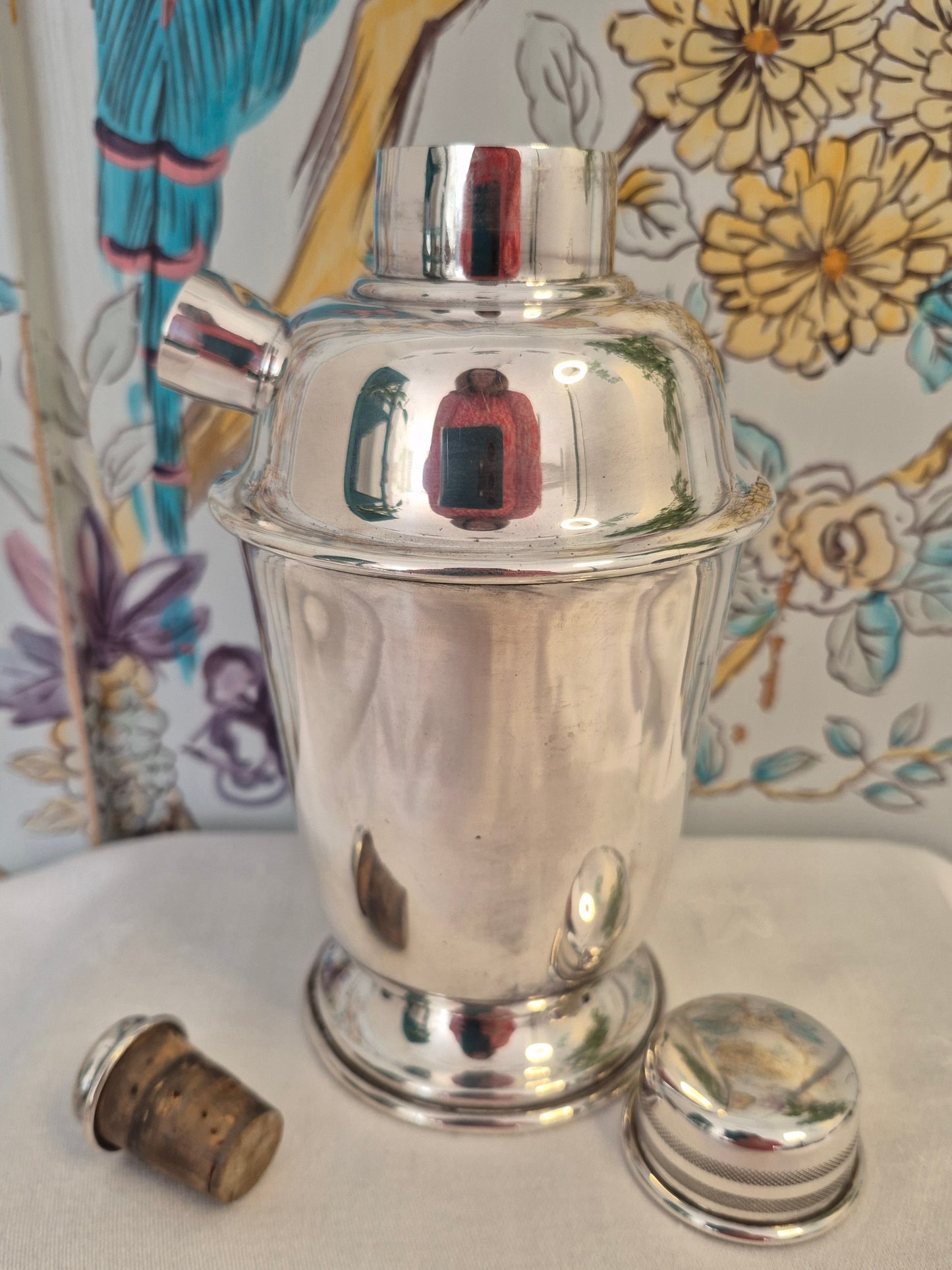 Art Deco Cocktail Shaker, Silver Plated, from the Plato range designed by David Hollander