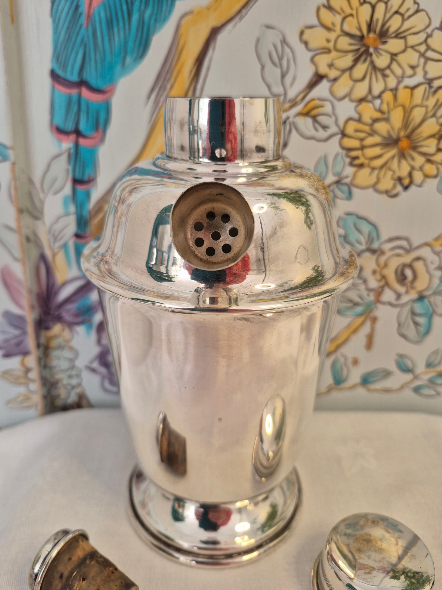 Art Deco Cocktail Shaker, Silver Plated, from the Plato range designed by David Hollander