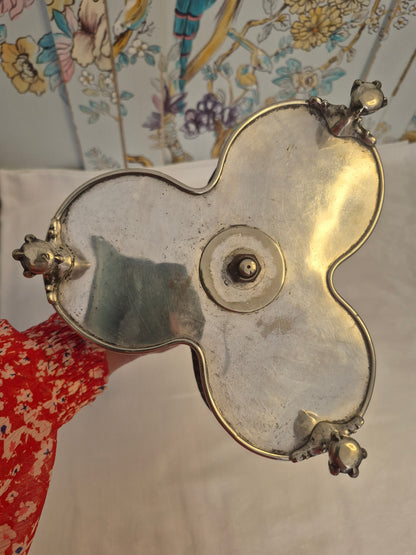 Antique Silver Plated Triple Wine Bottle Holder