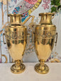 A Pair of Art Nouveau Brass Urn Vases