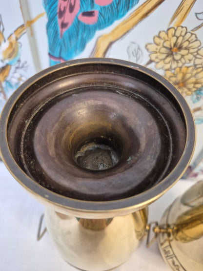 A Pair of Art Nouveau Brass Urn Vases
