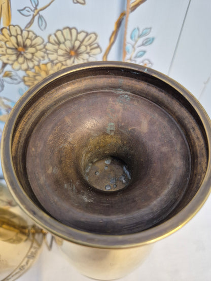 A Pair of Art Nouveau Brass Urn Vases