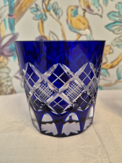 Edo Kiriko Yarai Pattern Old Fashioned Whisky Tumblers