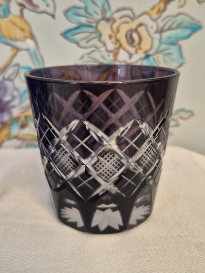 Edo Kiriko Yarai Pattern Old Fashioned Whisky Tumblers