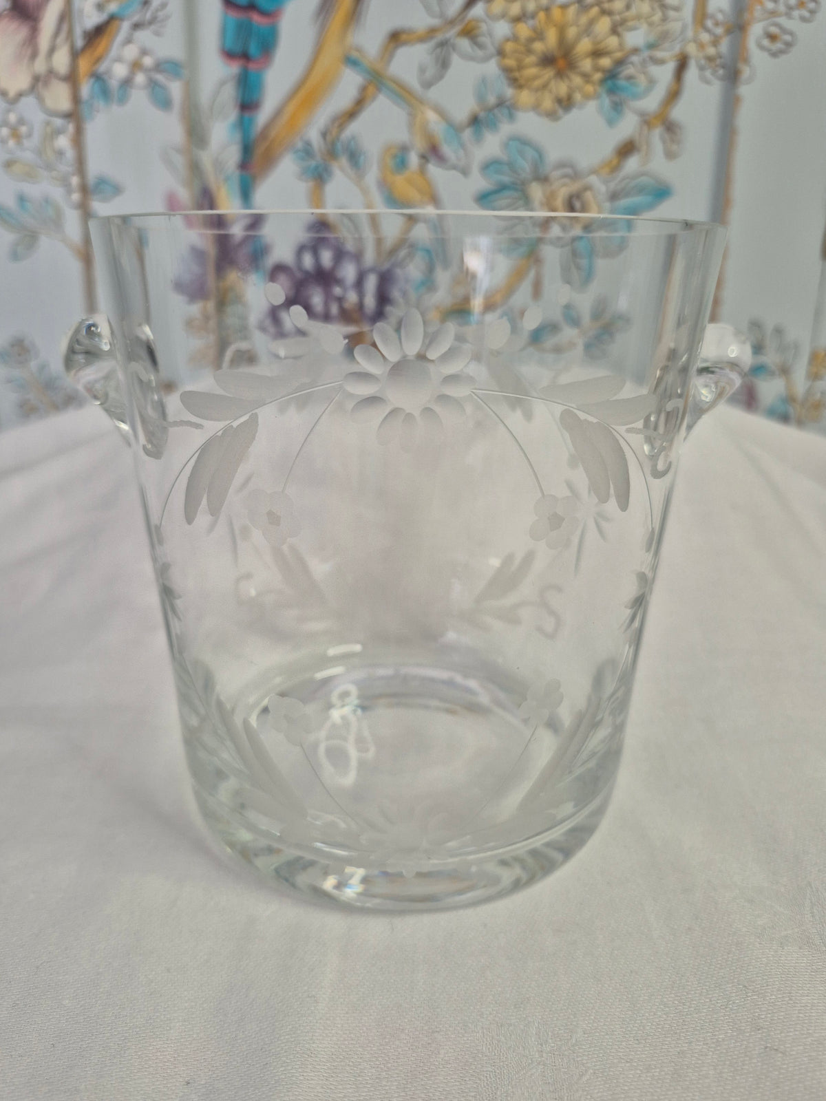 An Antique Etched Glass Ice Bucket