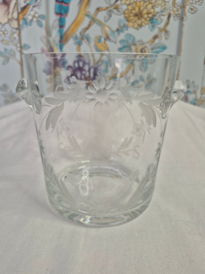 An Antique Etched Glass Ice Bucket