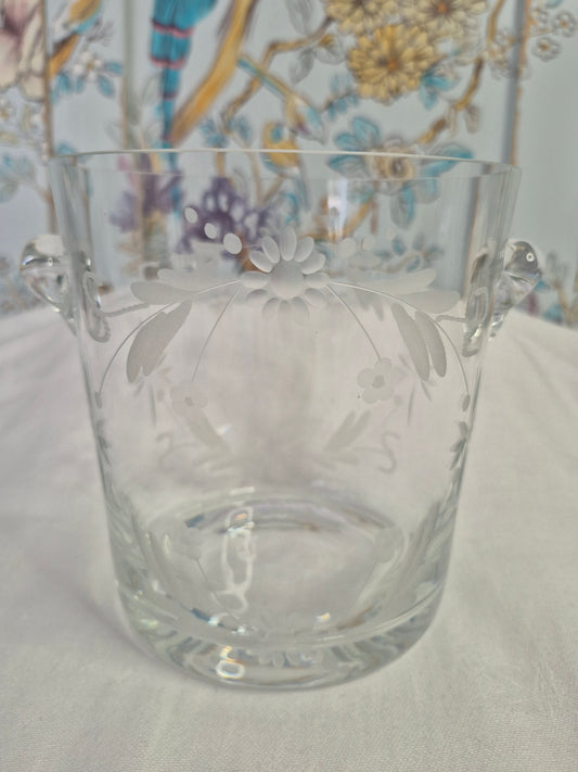 An Antique Etched Glass Ice Bucket