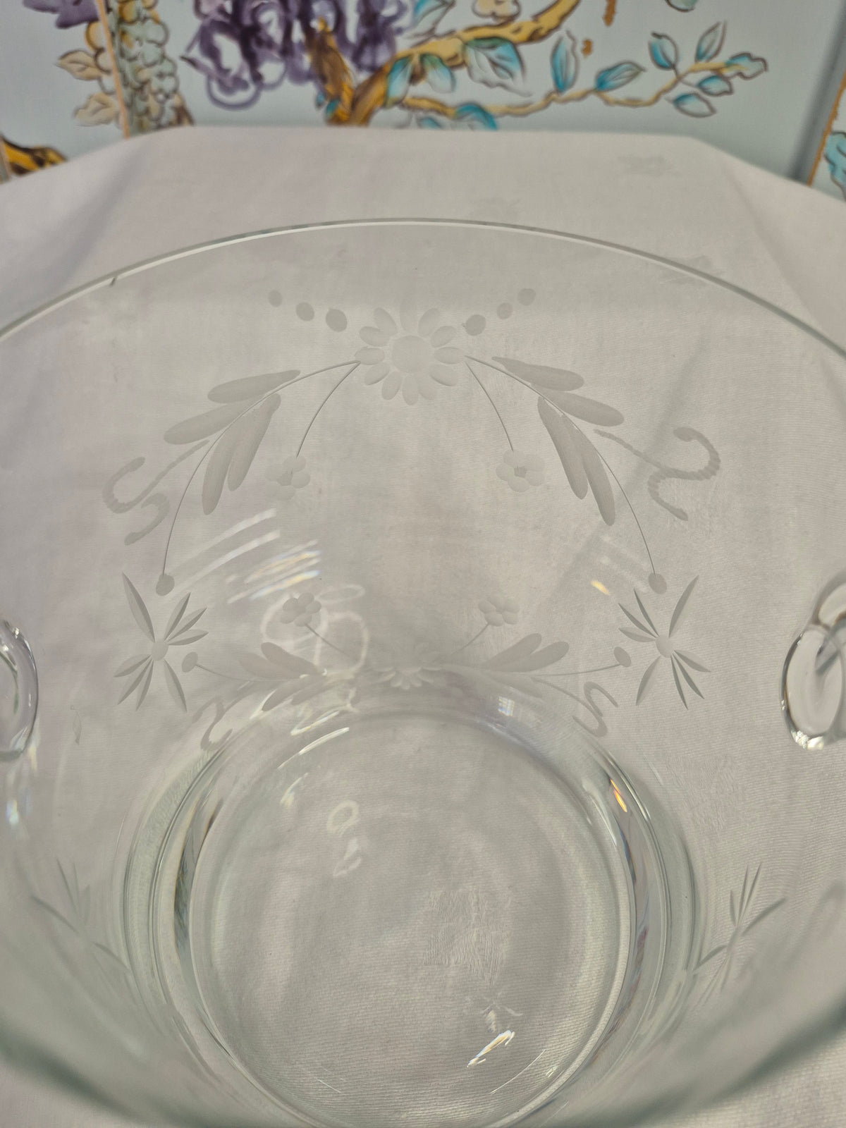 An Antique Etched Glass Ice Bucket