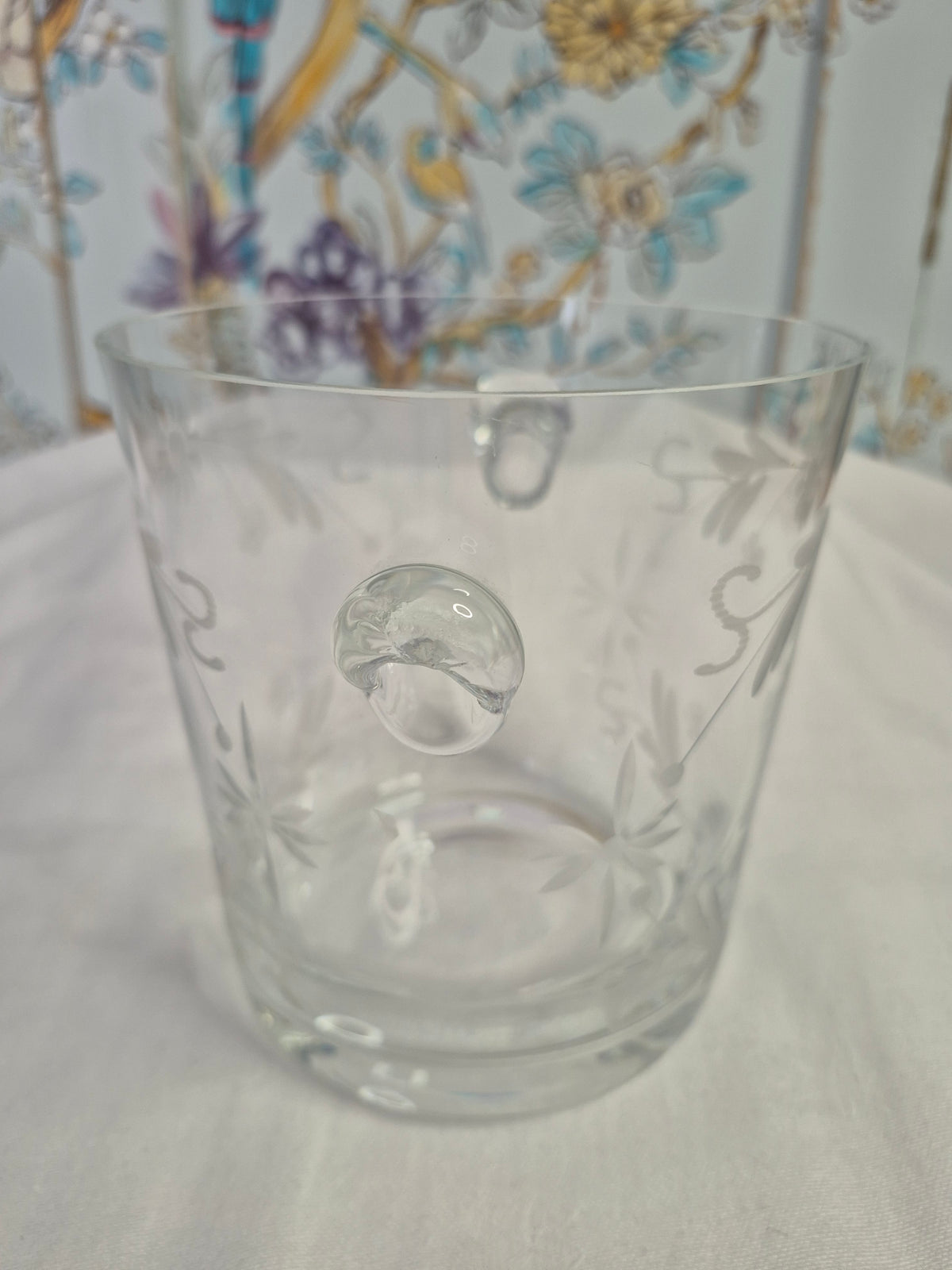An Antique Etched Glass Ice Bucket