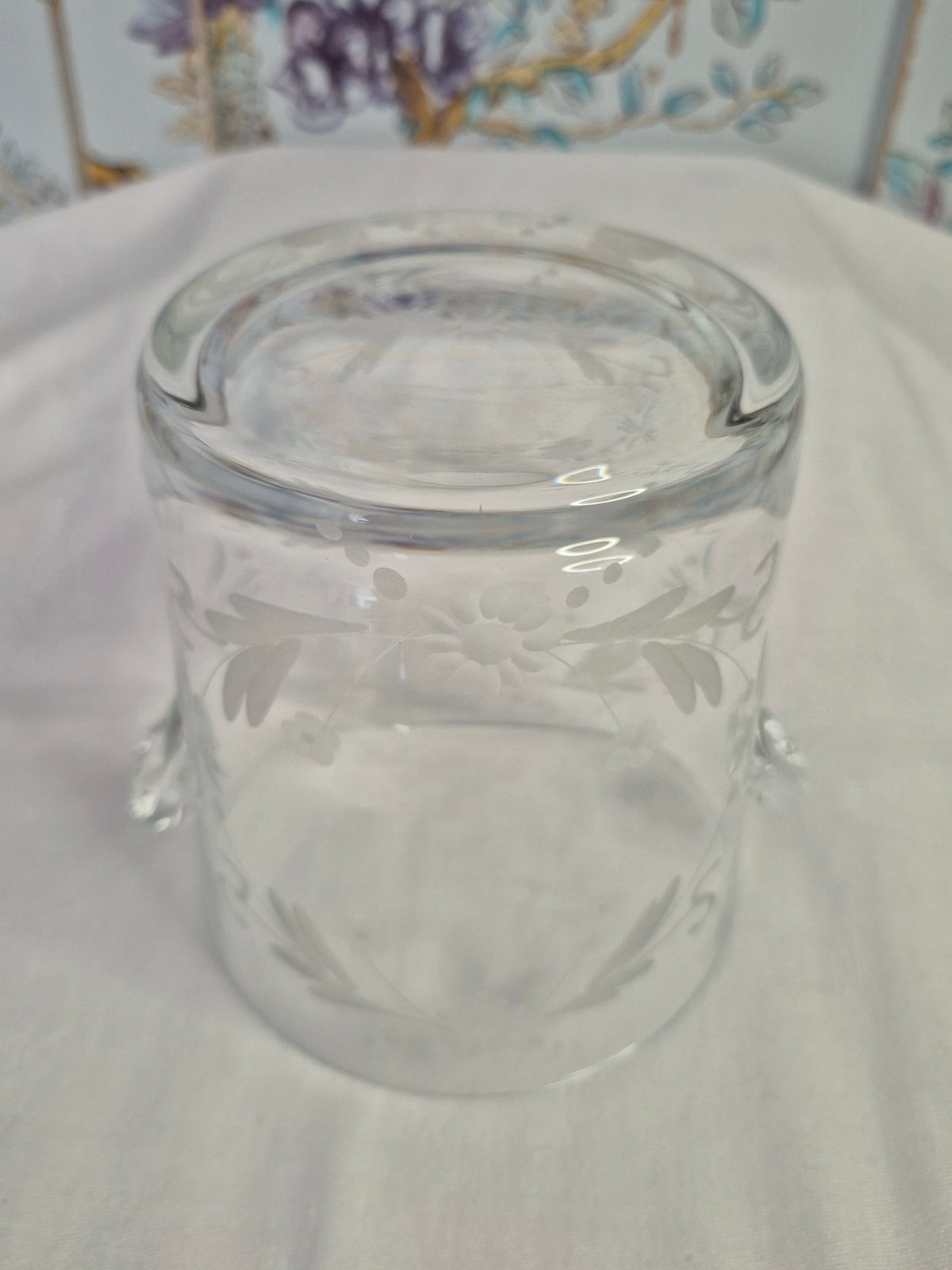 An Antique Etched Glass Ice Bucket