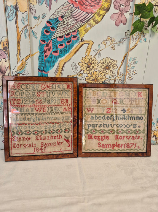 A Pair of Victorian Samplers dated 1848 and 1871