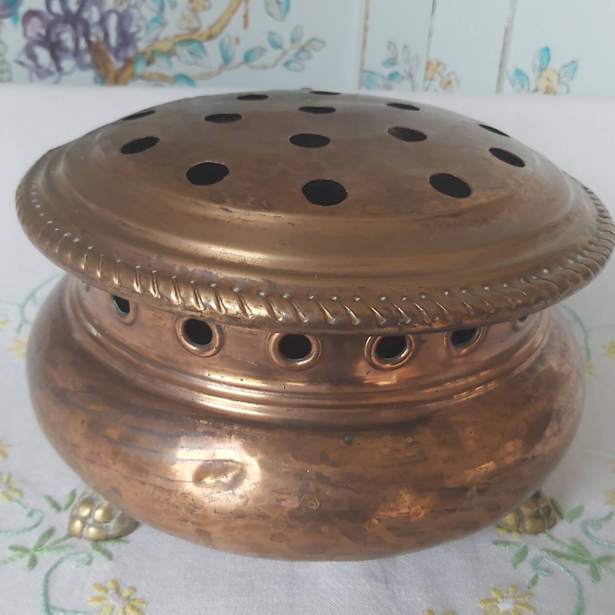 An Antique Copper Foot Warmer