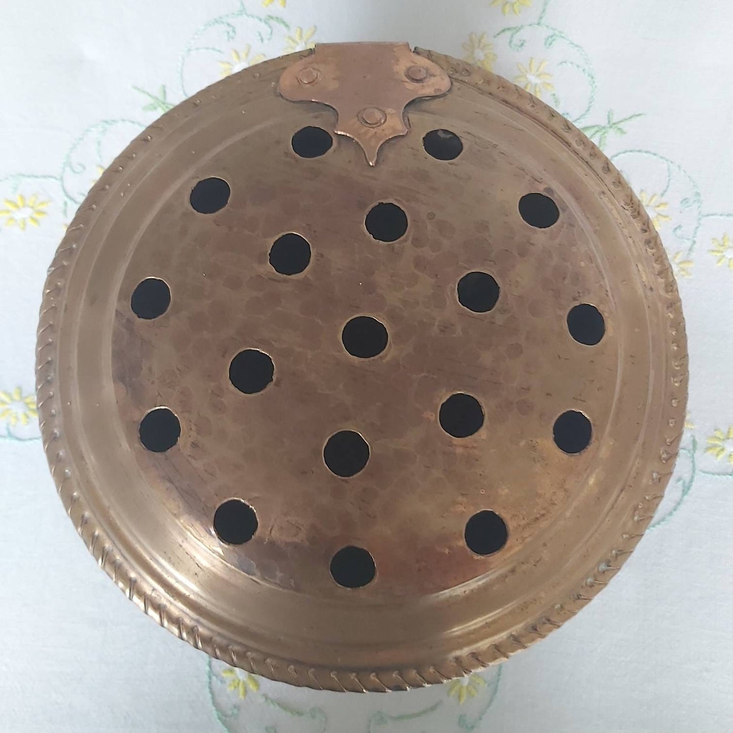 An Antique Copper Foot Warmer