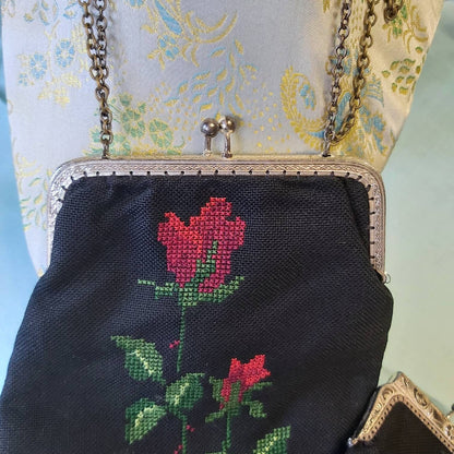 A Vintage Tapestry Bag and Matching Spectacle Case