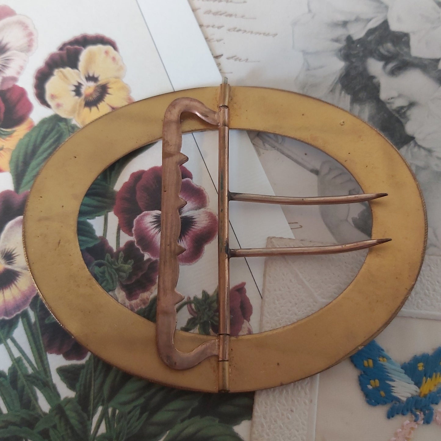 Antique Edwardian Guilloche Enamel Buckle