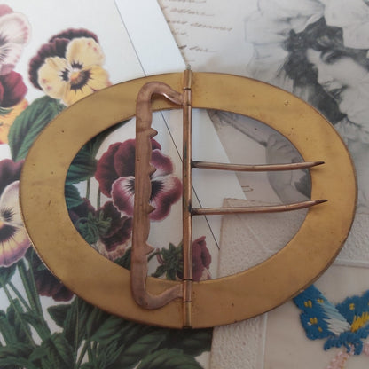 Antique Edwardian Guilloche Enamel Buckle