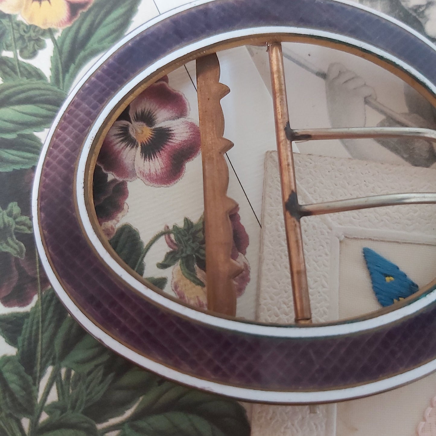 Antique Edwardian Guilloche Enamel Buckle