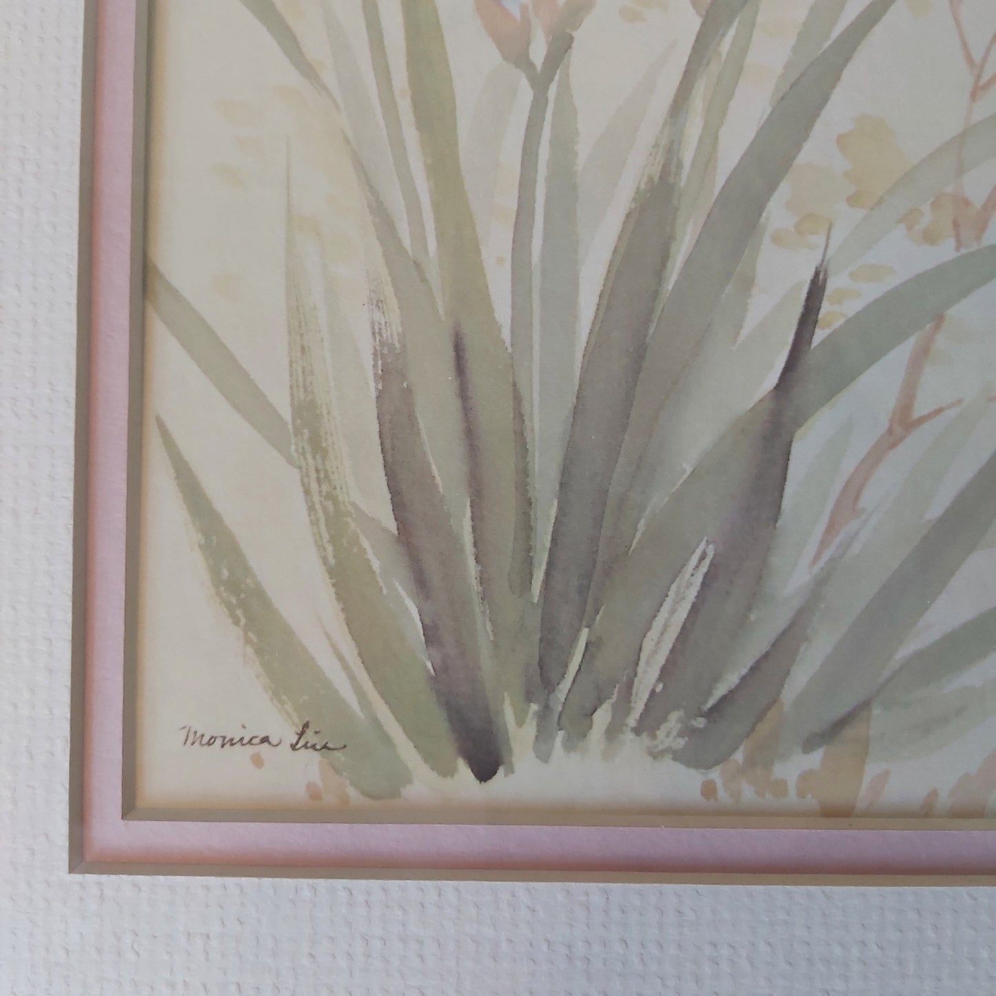 A Watercolour Print of Tiger Moth and Irises