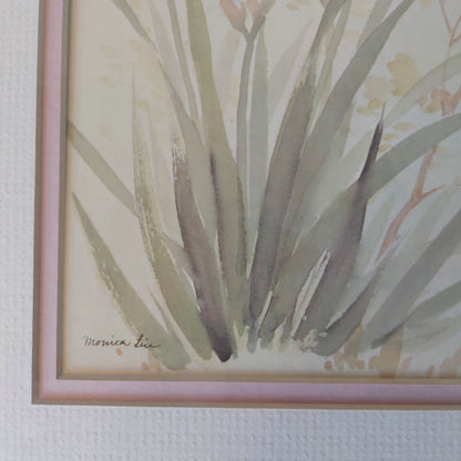 A Watercolour Print of Tiger Moth and Irises