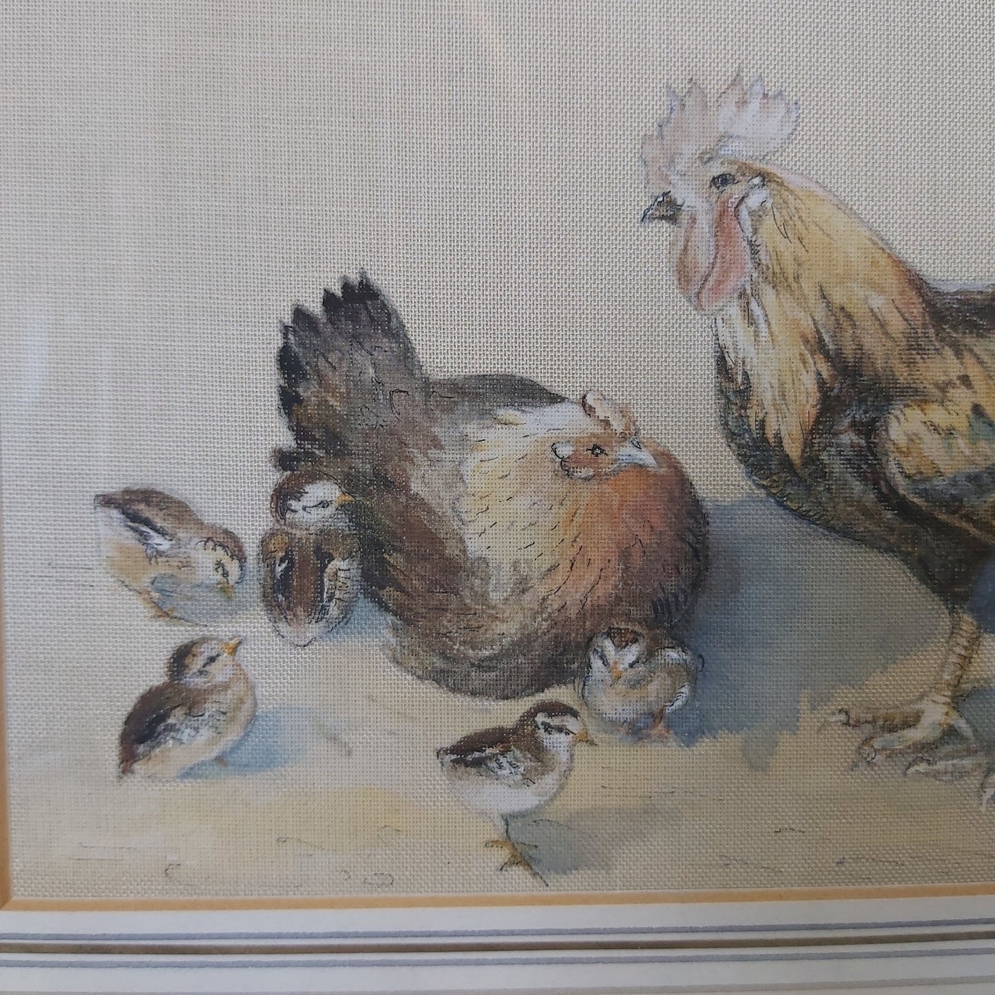 Vintage Watercolour of Chickens