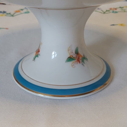 Antique Porcelain Comport with Handpainted Lily of the Valley