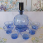 Bohemian Art Deco Decanter and Six Glasses