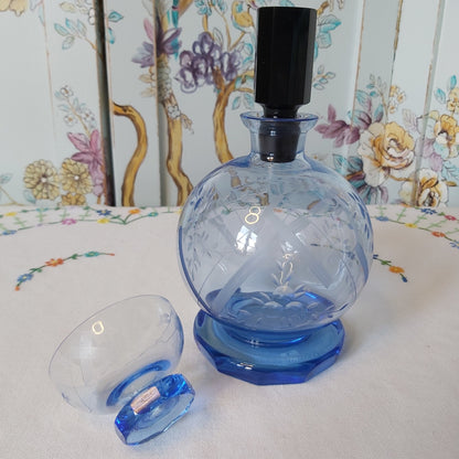 Bohemian Art Deco Decanter and Six Glasses