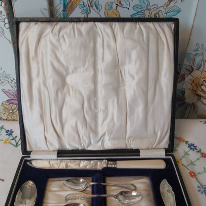 Antique Silver Plated Afternoon Tea Flatware Set c1900