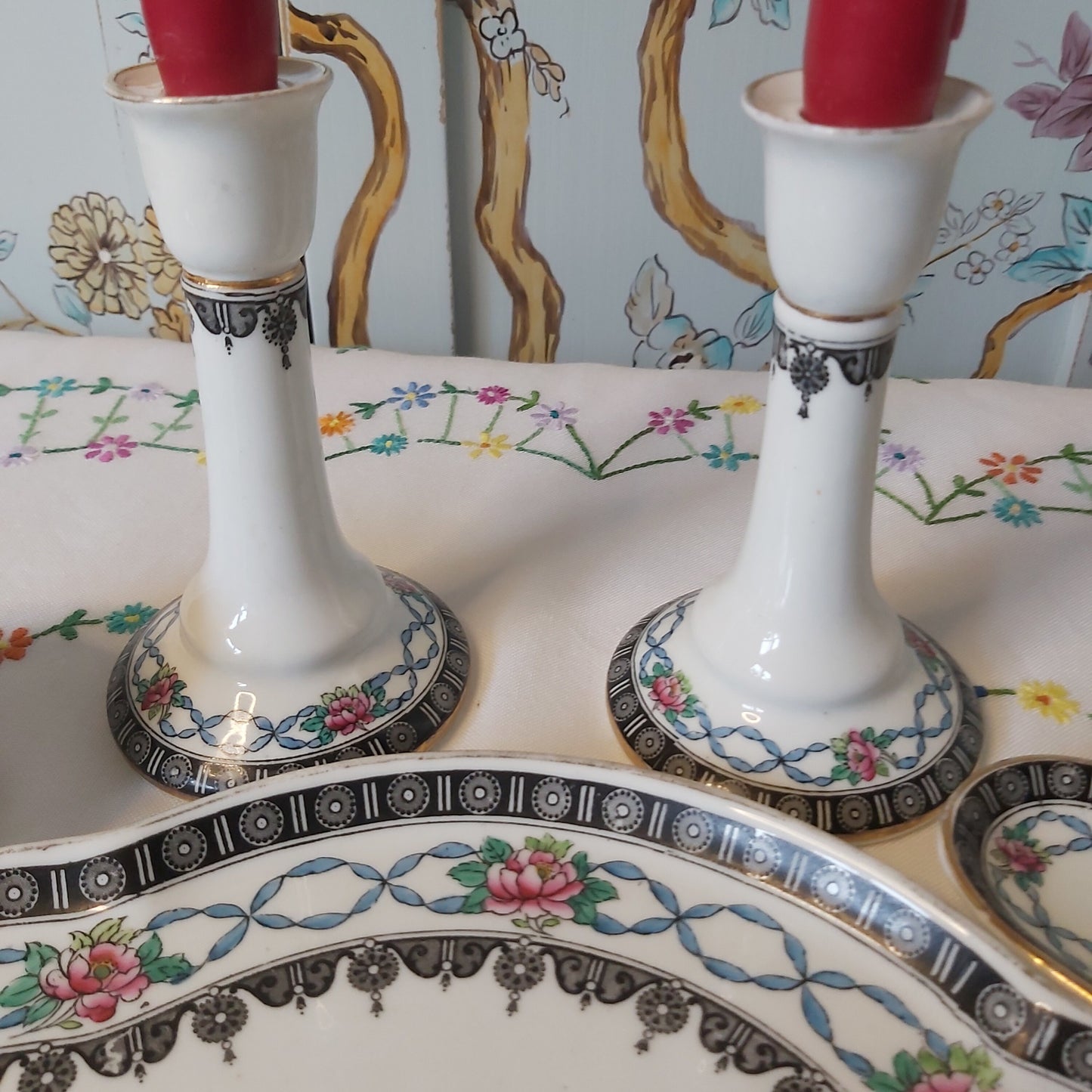Vintage Adderleys Mersey Pattern Dressing Table Set