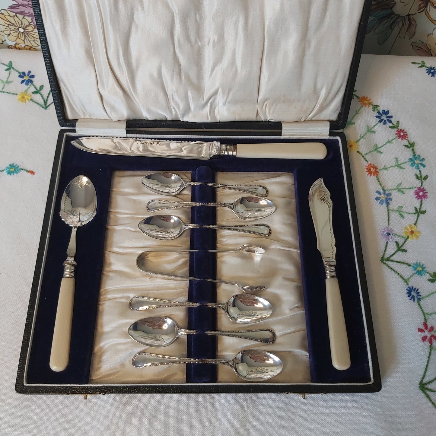 Antique Silver Plated Afternoon Tea Flatware Set c1900