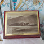 Victorian Red Velvet Jewellery Box with Image of Old Inverlochy Castle on the Lid.
