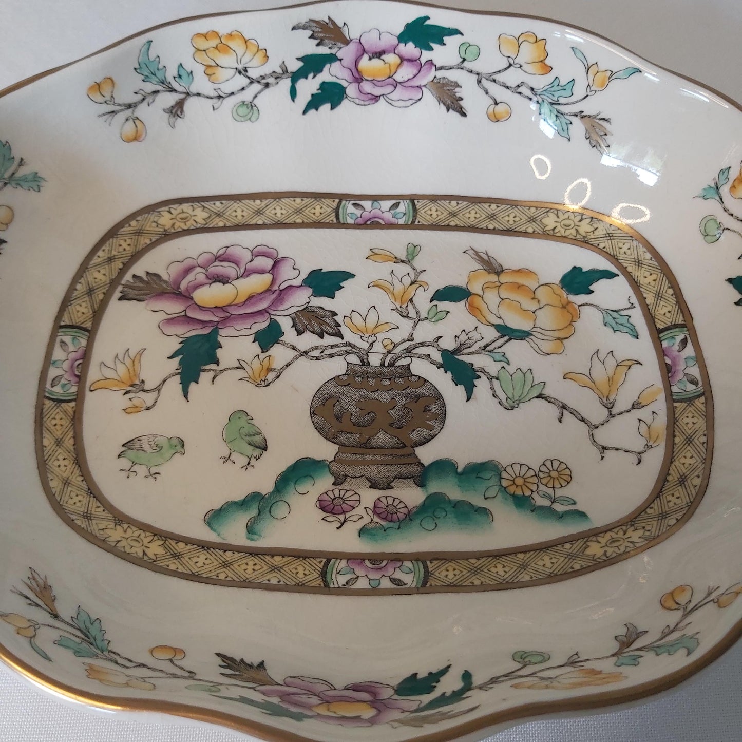 Mason's Ashworth Brothers Chinese Peony Bowl or Serving Dish c1940s