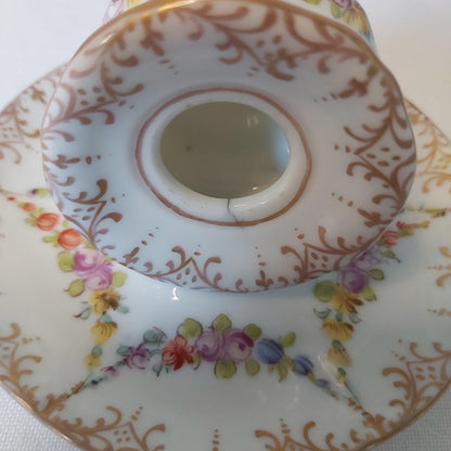Antique Dresden Porcelain Inkwell and Stand