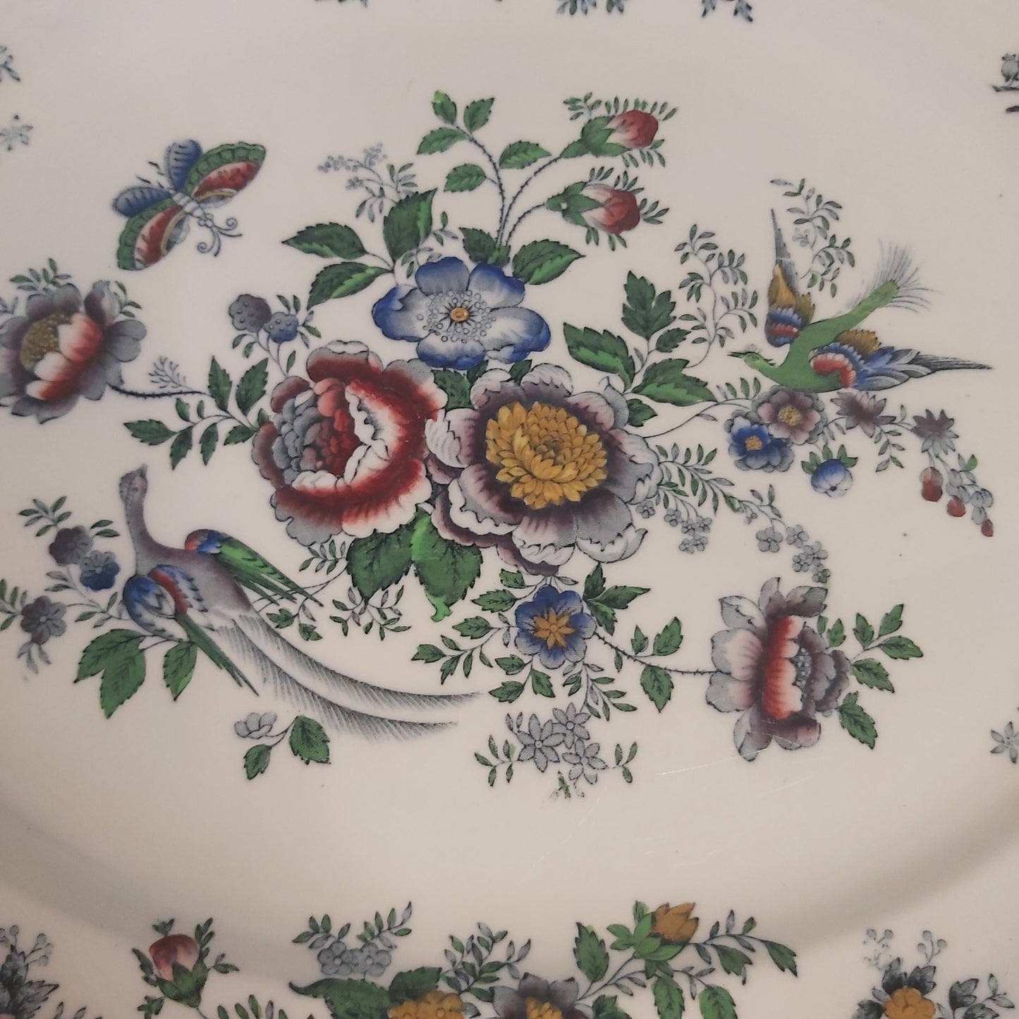 Antique Keeling and Co Losol Ware Asiatic Pheasant Large Platter c1910