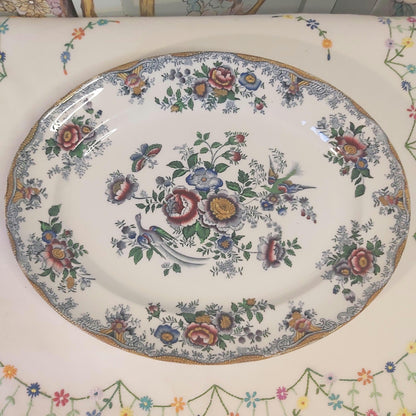 Antique Keeling and Co Losol Ware Asiatic Pheasant Large Platter c1910