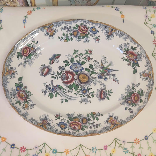 Antique Keeling and Co Losol Ware Asiatic Pheasant Large Platter c1910