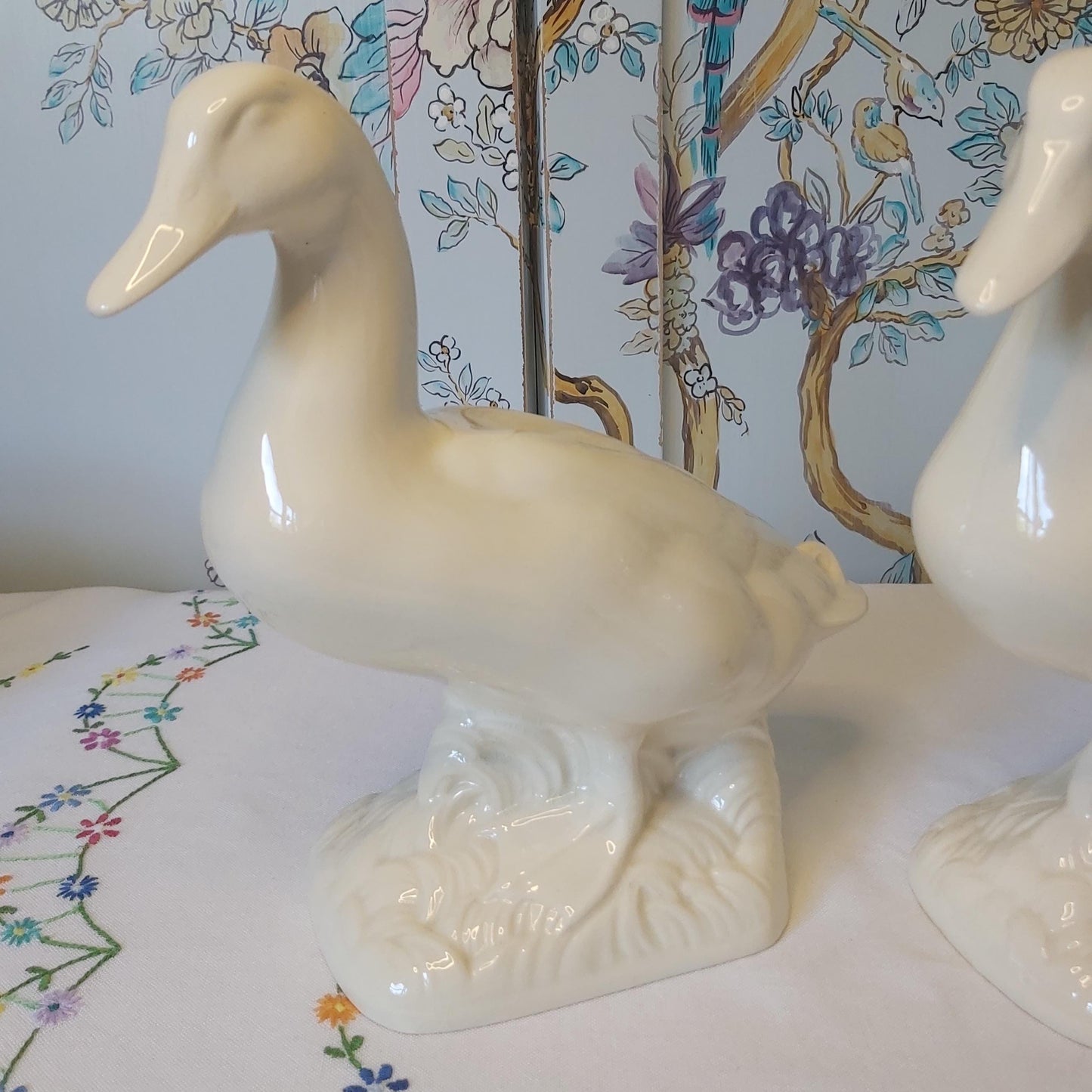 French Art Deco Duck Figure by Sarreguemines