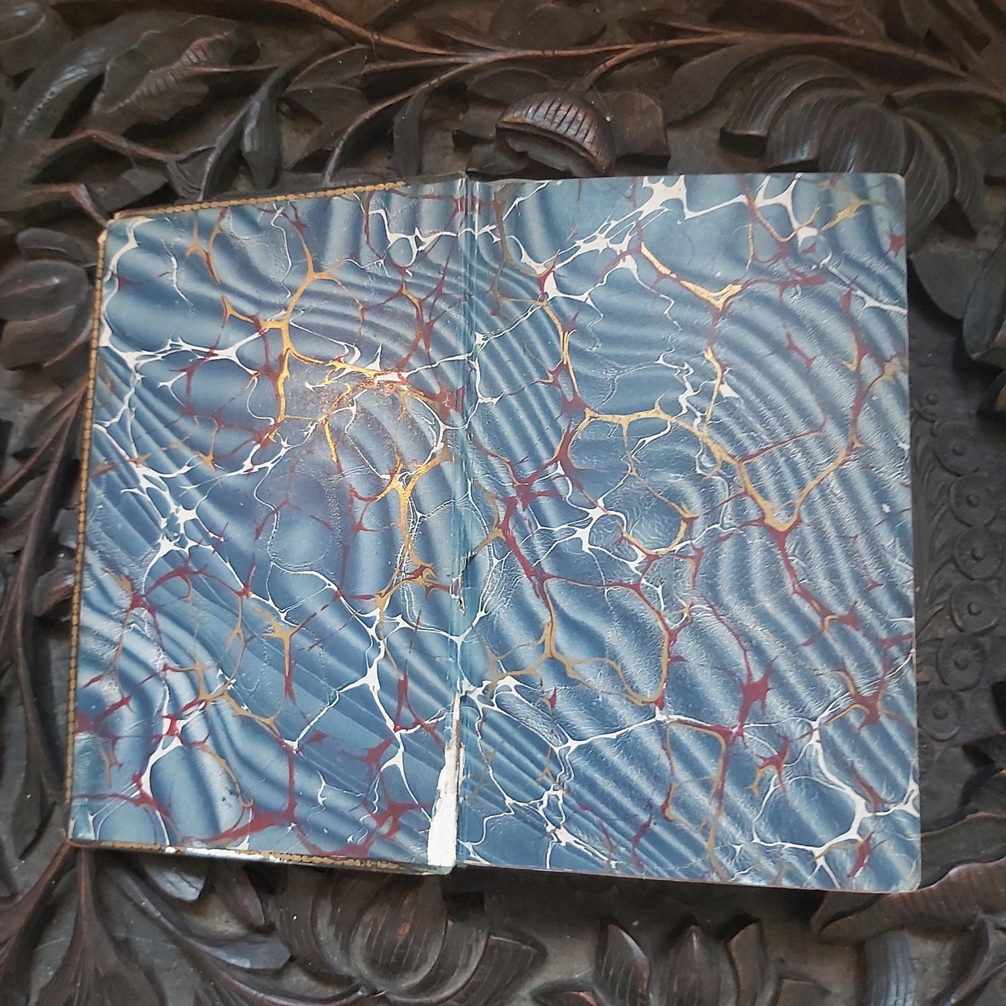 Antique Mauchline Ware or Fern Ware Book, The Poetical Works of Sir Walter Scott