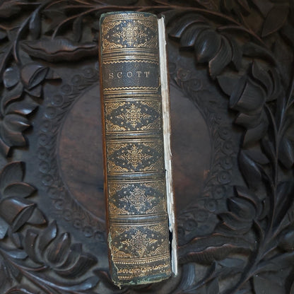 Antique Mauchline Ware or Fern Ware Book, The Poetical Works of Sir Walter Scott